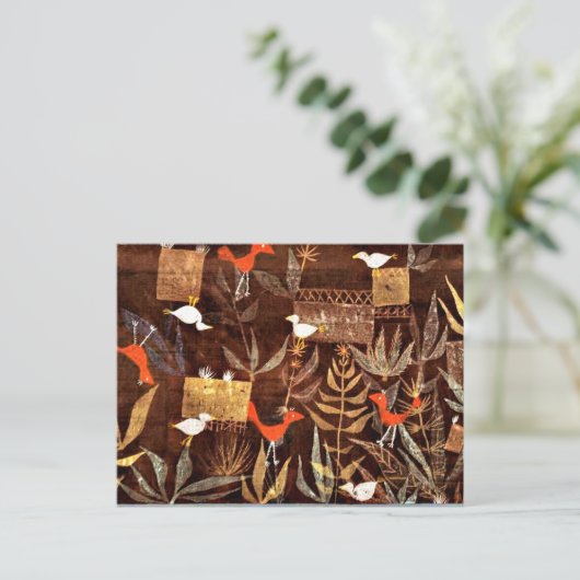 Klee - Vogelgarten Postkarte (Stehend Vorderseite)