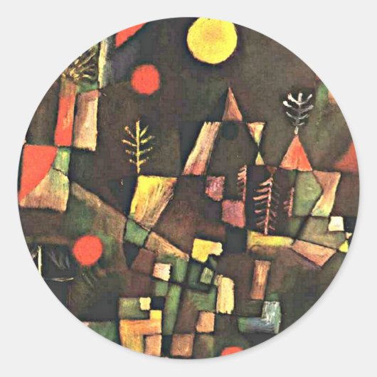 Klee - Vollmond Runder Aufkleber (Vorderseite)