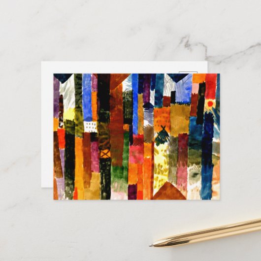 Klee - Vor der Stadt Postkarte (Vorderseite/Rückseite Beispiel)