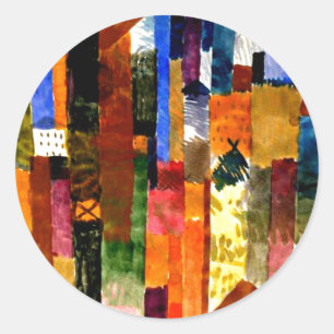 Klee - Vor der Stadt Runder Aufkleber