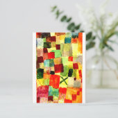 Klee - Wasserfarbe mit dunkelgrünem Kreuz Postkarte (Stehend Vorderseite)