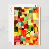 Klee - Wasserfarbe mit dunkelgrünem Kreuz Postkarte (Vorne/Hinten)