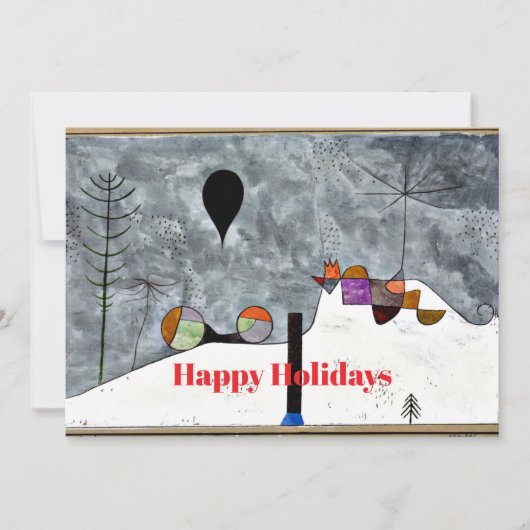 Klee - Winter, abstrakte Weihnachtskunst Feiertagskarte (Vorderseite)