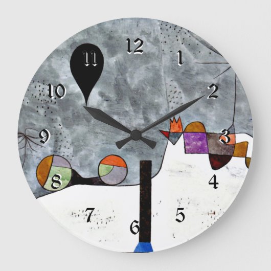 Klee - Winter, beliebtes Gemälde Große Wanduhr (Vorderseite)