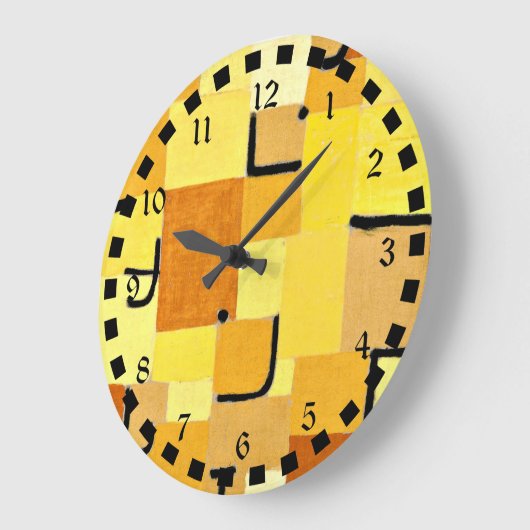 Klee - Zeichen in Gelb Große Wanduhr (Winkel)