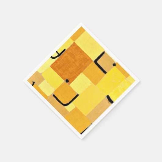 Klee - Zeichen in Gelb Serviette (Ecke)