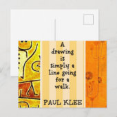 Klee - Zitat und Gemälde Postkarte (Vorne/Hinten)