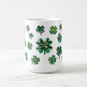 Kleeblatt 3D Clover Blätter Lucky Kaffeetasse (Mittel)