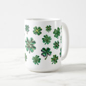 Kleeblatt 3D Clover Blätter Lucky Kaffeetasse (VorderseiteRechts)