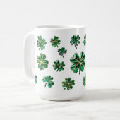 Kleeblatt 3D Clover Blätter Lucky Kaffeetasse (Vorderseite Links)