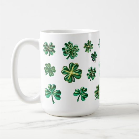 Kleeblatt 3D Clover Blätter Lucky Kaffeetasse (Links)