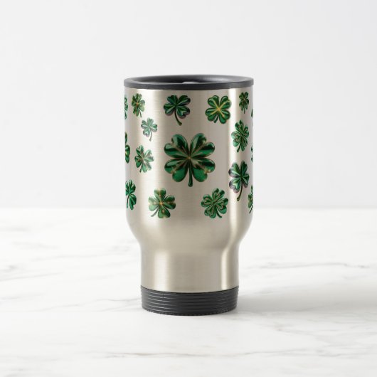 Kleeblatt 3D Clover Blätter Lucky Reisebecher (Mittel)
