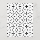 Kleeblatt 4 Leaf Clover Black and White Geometric Postkarte (Vorderseite)