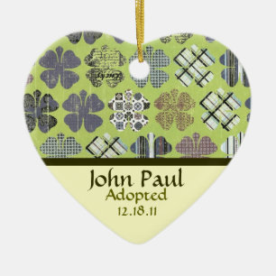 Kleeblatt-Adoptions-Mitteilungs-Verzierung Keramikornament