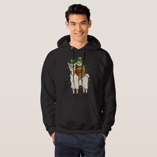 Kleeblatt Alpaca Irish Sloth Riding Llama St Patri Hoodie (Vorne ganz)