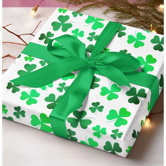 Kleeblatt am St. Patrick's Day Grünes Leaf Geschenkpapier Set