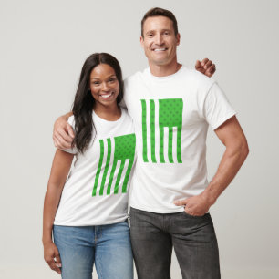 Kleeblatt-amerikanische Flagge St. Patrick's Day Q T-Shirt