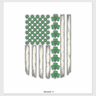 Kleeblatt-amerikanische-Flagge-vintage-Vektor-Desi Aufkleber