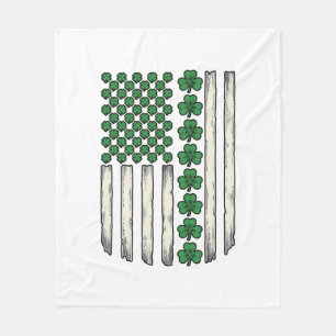 Kleeblatt-amerikanische-Flagge-vintage-Vektor-Desi Fleecedecke