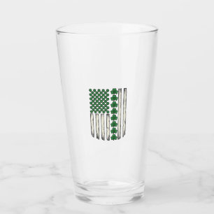 Kleeblatt-Amerikanische-Flagge Vintage-Vektor-Desi Glas