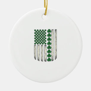 Kleeblatt-Amerikanische-Flagge-Vintage-Vektor-Desi Keramik Ornament