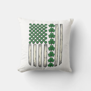 Kleeblatt-amerikanische-Flagge-vintage-Vektor-Desi Kissen