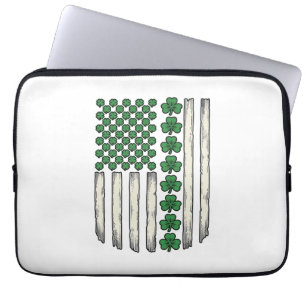 Kleeblatt-amerikanische-Flagge-vintage-Vektor-Desi Laptopschutzhülle