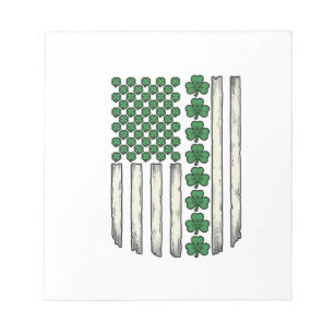 Kleeblatt-amerikanische Flagge Vintage-Vektor-Desi Notizblock