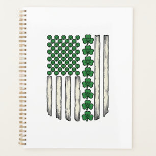 Kleeblatt-amerikanische Flagge Vintage-Vektor-Desi Planer