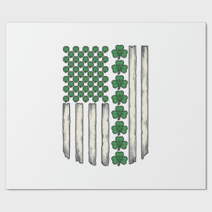Kleeblatt-amerikanische Flagge Vintage-Vektordesig Geschenkpapier