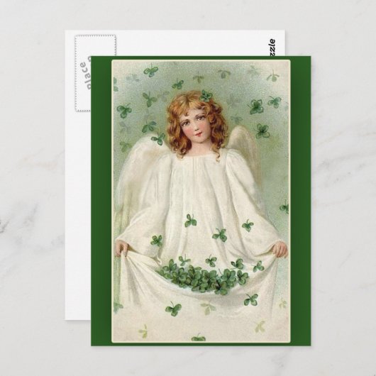 Kleeblatt Angel St. Patricks Day Cards Postkarte (Vorne/Hinten)
