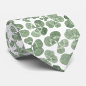 Kleeblatt Aquarell Gemustert Krawatte (Gerollt)
