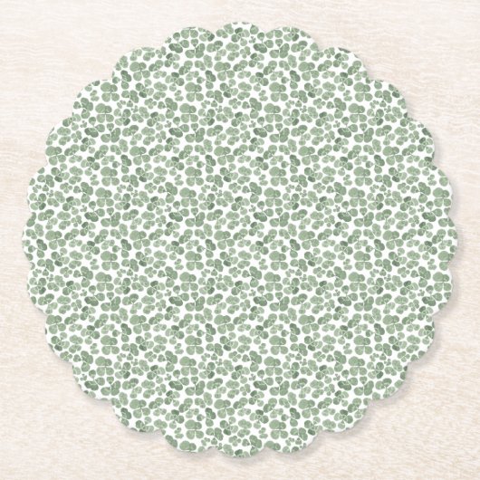 Kleeblatt Aquarell Gemustert Untersetzer (Vorderseite)