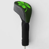 Kleeblatt auf dunkelgrüner Fläche Golf Headcover (angewinkelt)