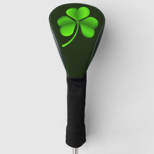 Kleeblatt auf dunkelgrüner Fläche Golf Headcover (Vorderseite)
