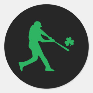 Kleeblatt Baseball St Patrick's Day T-Shirt Gesche Runder Aufkleber