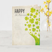Kleeblatt-Baum-Vintage Karte (Gelbe Blume)