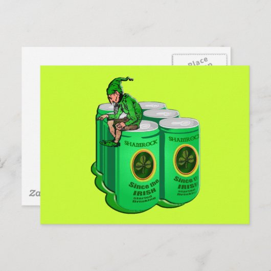 Kleeblatt Beer seit dem Trinken durch die Iren Postkarte (Vorne/Hinten)