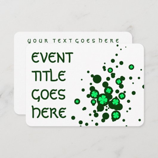 Kleeblatt-Blasen Einladung (Vorne/Hinten)