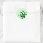 Kleeblatt-Blasen Runder Aufkleber (Tasche)
