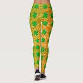 Kleeblatt Blätter grün Glitzer St Patricks Day Omb Leggings (Rückseite)