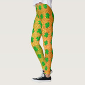 Kleeblatt Blätter grün Glitzer St Patricks Day Omb Leggings (Links)