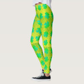 Kleeblatt Blätter Neon Green Glitzer St Patricks D Leggings (Links)