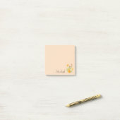 Kleeblatt-Blumenstrauß-Monogramm-Lehrer Post-it Klebezettel (Auf Schreibtisch)