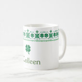 Kleeblatt Border Personalisiert St. Patrick's Day Kaffeetasse (VorderseiteRechts)