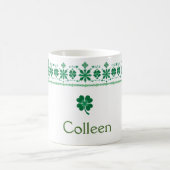 Kleeblatt Border Personalisiert St. Patrick's Day Kaffeetasse (Mittel)