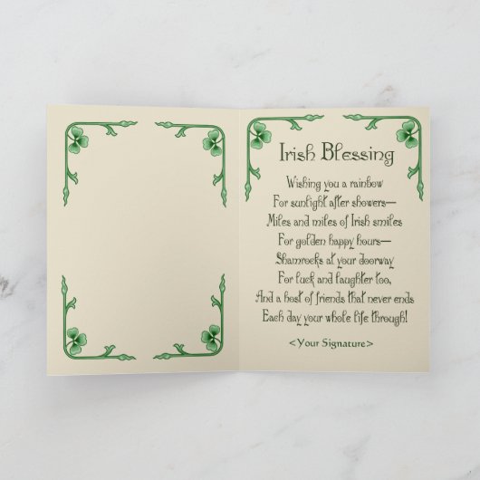 Kleeblatt Bouquet Karte (Innenseite)