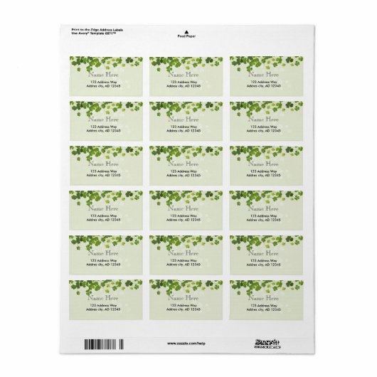 Kleeblatt-Bouquet, Patrick-Tag Adressaufkleber (Vorne)