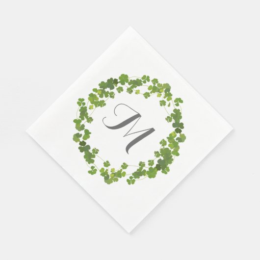 Kleeblatt-Bouquet, Patrick-Tag Serviette (Ecke)