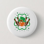 Kleeblatt Bowling Bowler St. Patricks Day Button (Vorderseite)